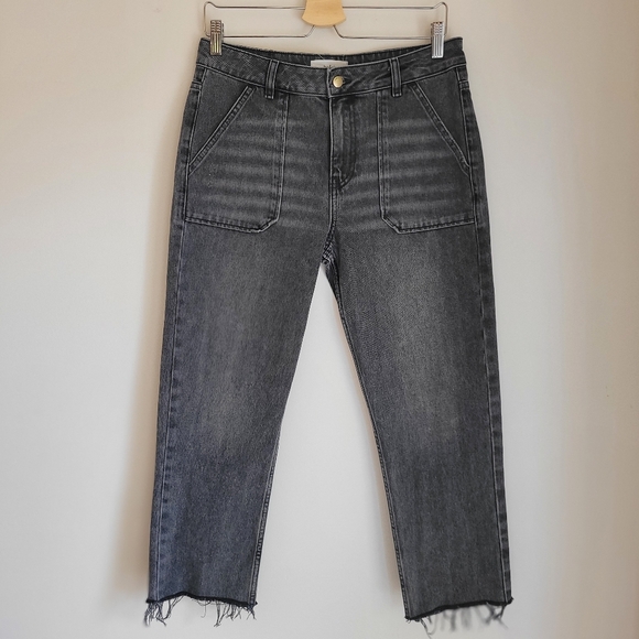 BA&SH ELLY straight leg jeans with raw hem*grey sz29 - Picture 7 of 16